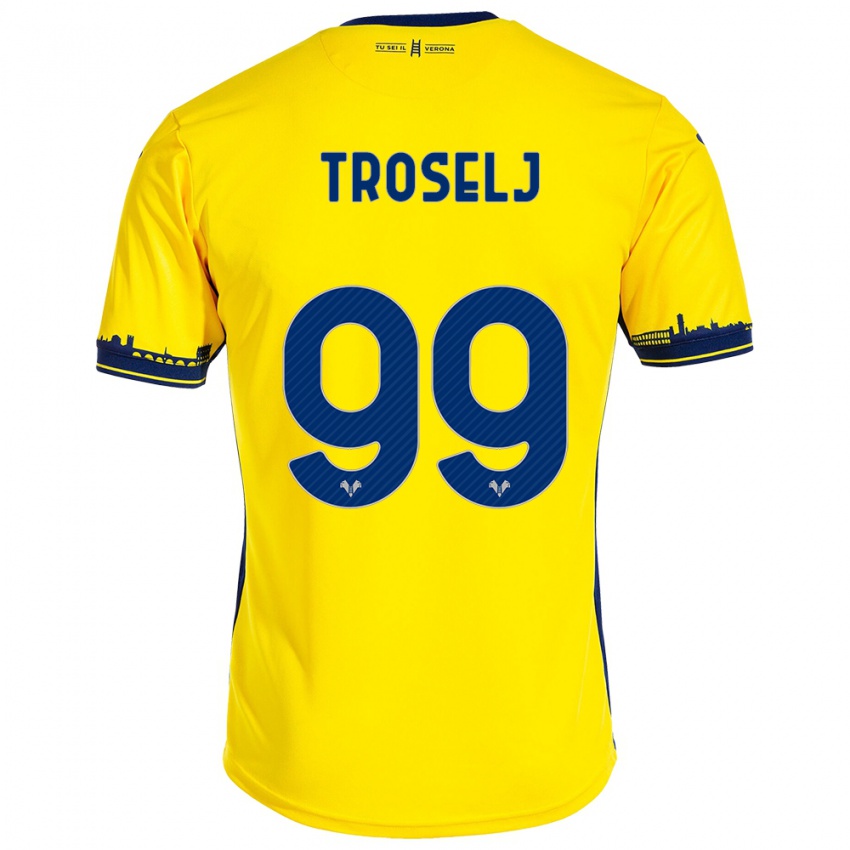 Hombre Camiseta Ethan Troselj #99 Amarillo 2ª Equipación 2023/24 La Camisa Chile