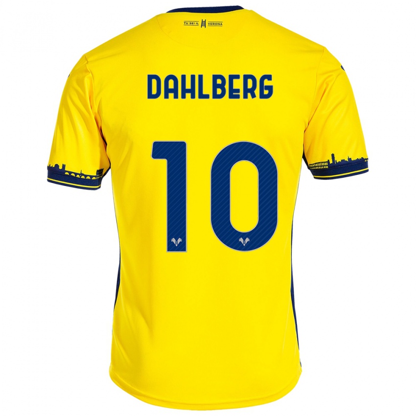 Hombre Camiseta Jonna Dahlberg #10 Amarillo 2ª Equipación 2023/24 La Camisa Chile