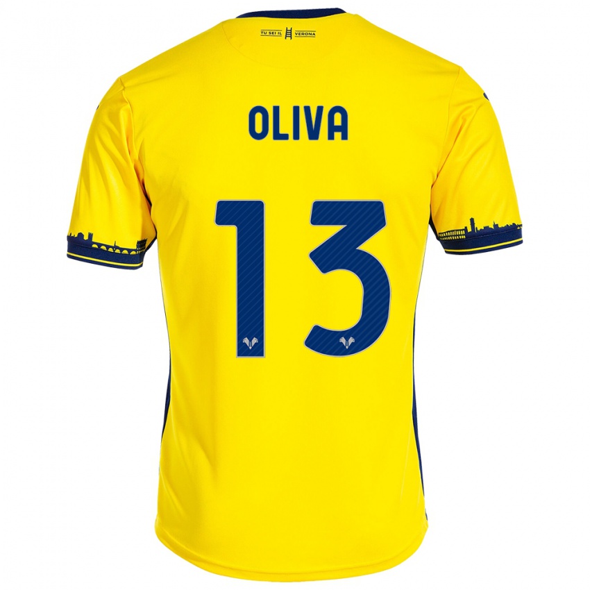 Hombre Camiseta Eleonora Oliva #13 Amarillo 2ª Equipación 2023/24 La Camisa Chile