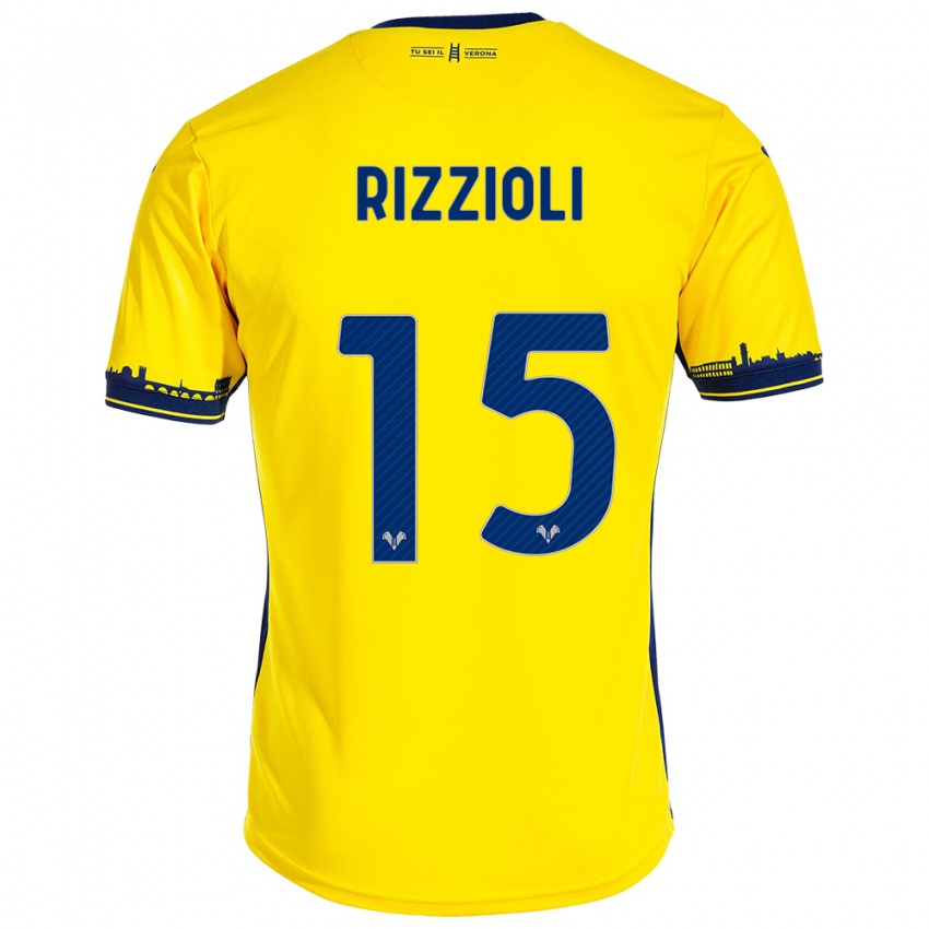 Hombre Camiseta Gaia Rizzioli #15 Amarillo 2ª Equipación 2023/24 La Camisa Chile