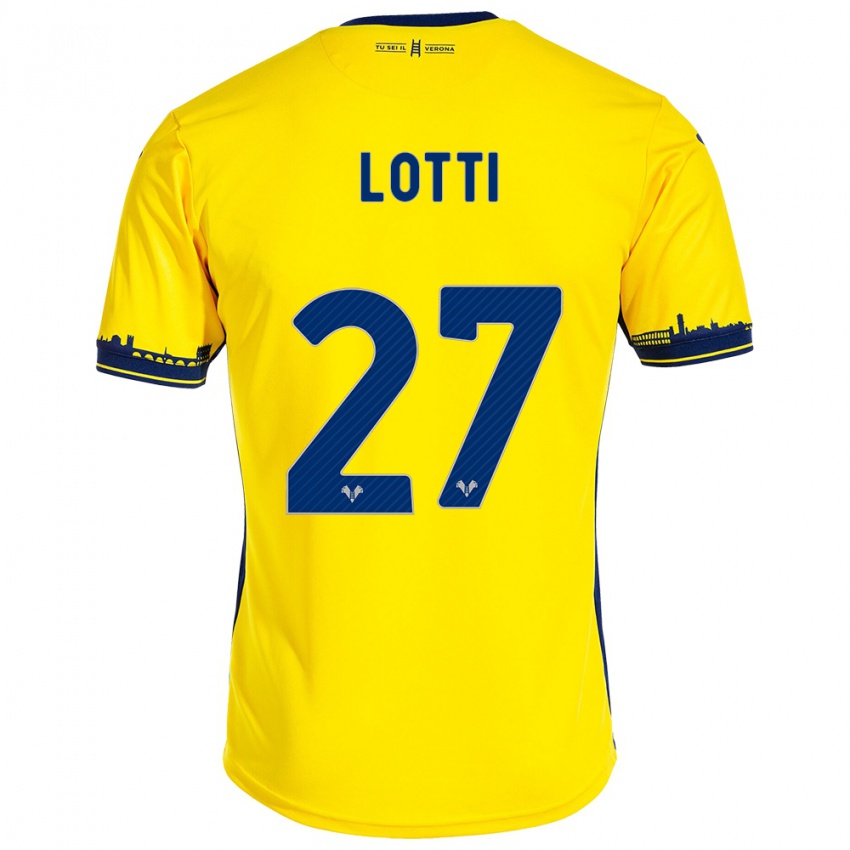 Hombre Camiseta Irene Lotti #27 Amarillo 2ª Equipación 2023/24 La Camisa Chile