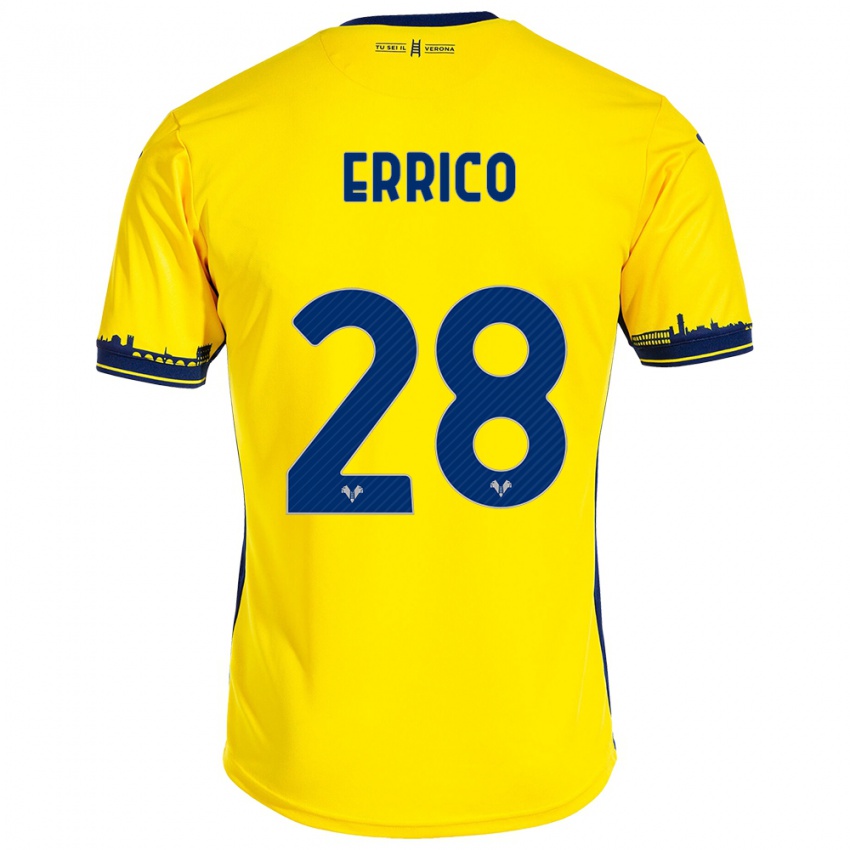 Hombre Camiseta Emma Raffaella Errico #28 Amarillo 2ª Equipación 2023/24 La Camisa Chile