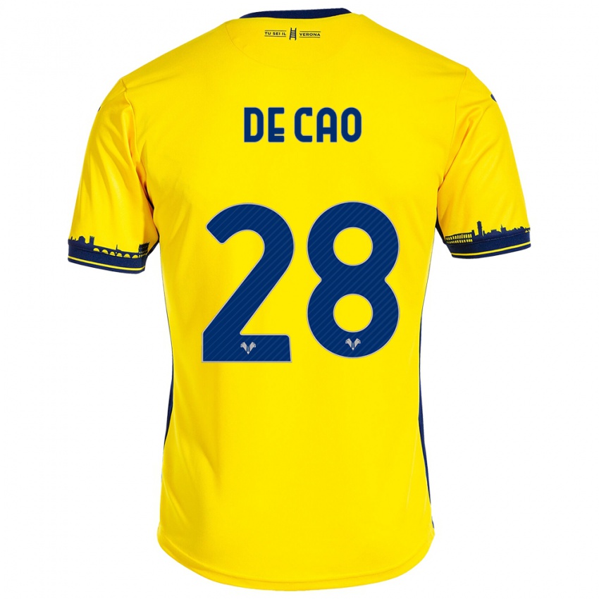 Hombre Camiseta Elena De Cao #28 Amarillo 2ª Equipación 2023/24 La Camisa Chile