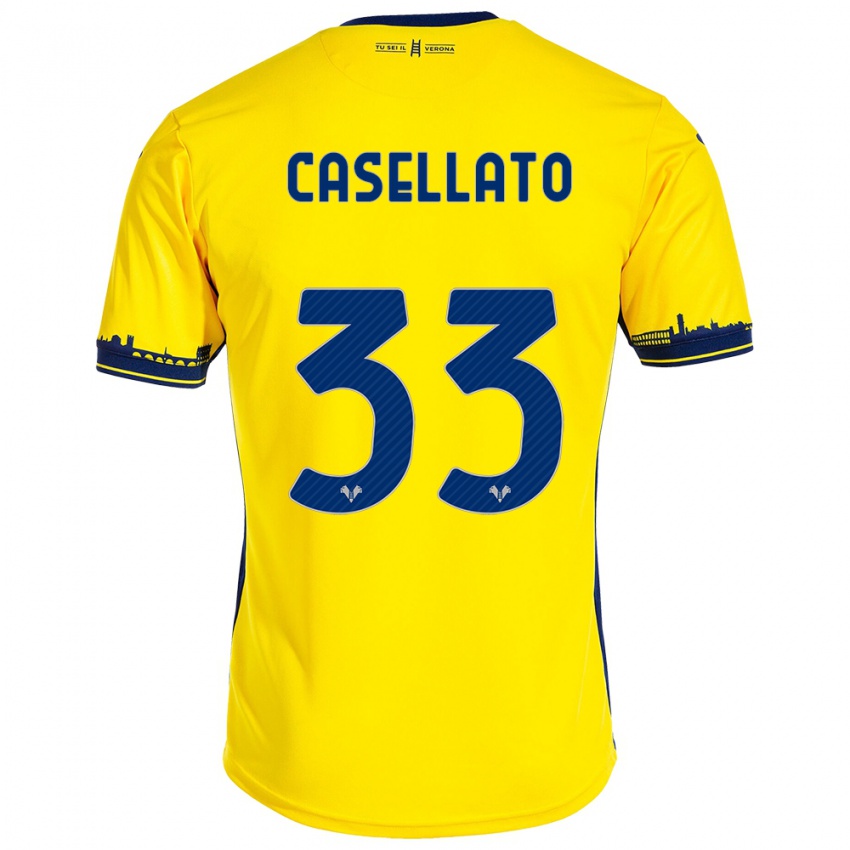 Hombre Camiseta Elisa Casellato #33 Amarillo 2ª Equipación 2023/24 La Camisa Chile