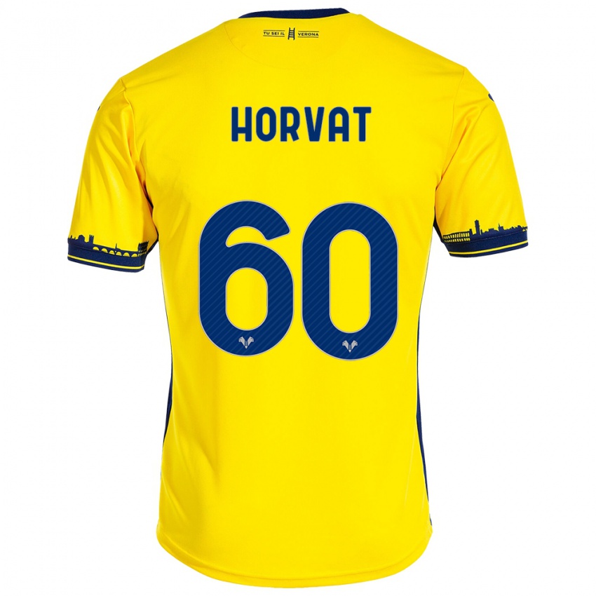 Hombre Camiseta Mihaela Horvat #60 Amarillo 2ª Equipación 2023/24 La Camisa Chile