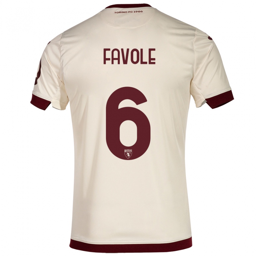 Hombre Camiseta Stefania Favole #6 Champán 2ª Equipación 2023/24 La Camisa Chile