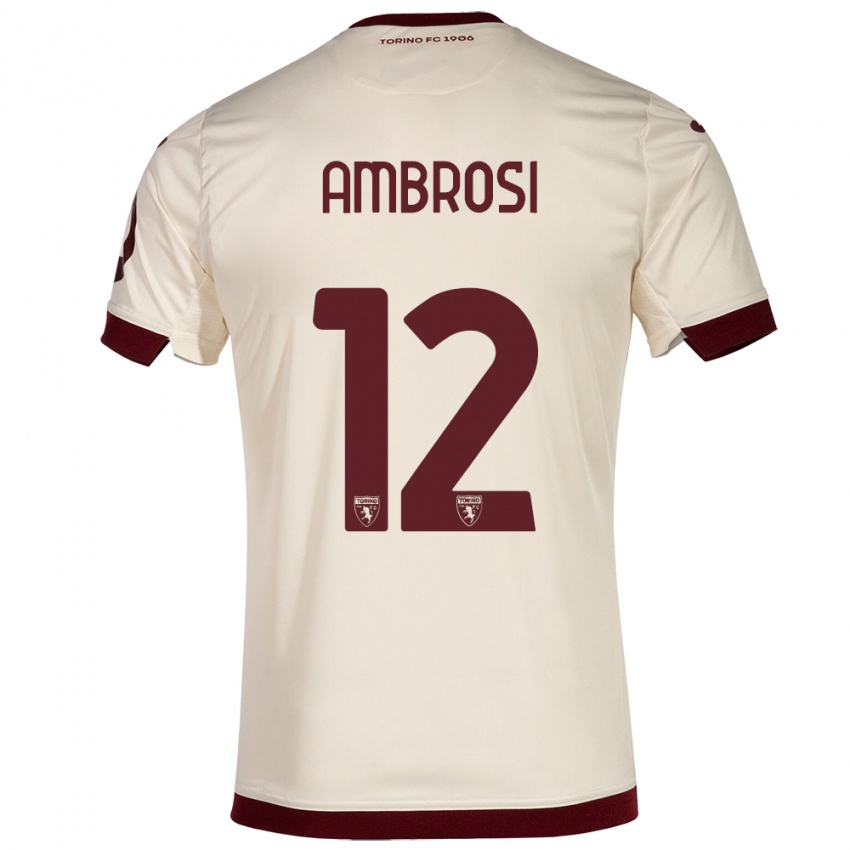 Hombre Camiseta Martina Ambrosi #12 Champán 2ª Equipación 2023/24 La Camisa Chile