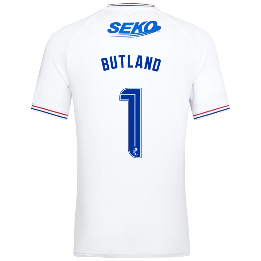 Hombre Camiseta Jack Butland #1 Blanco 2ª Equipación 2023/24 La Camisa Chile