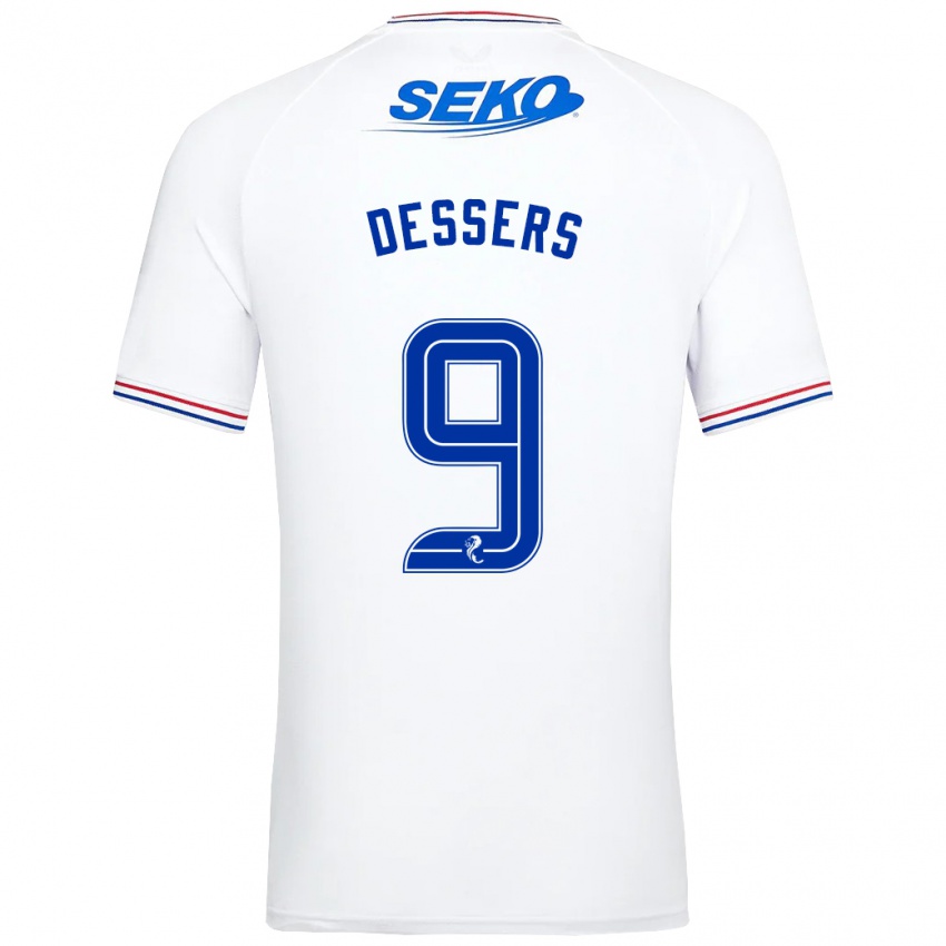 Hombre Camiseta Cyriel Dessers #9 Blanco 2ª Equipación 2023/24 La Camisa Chile