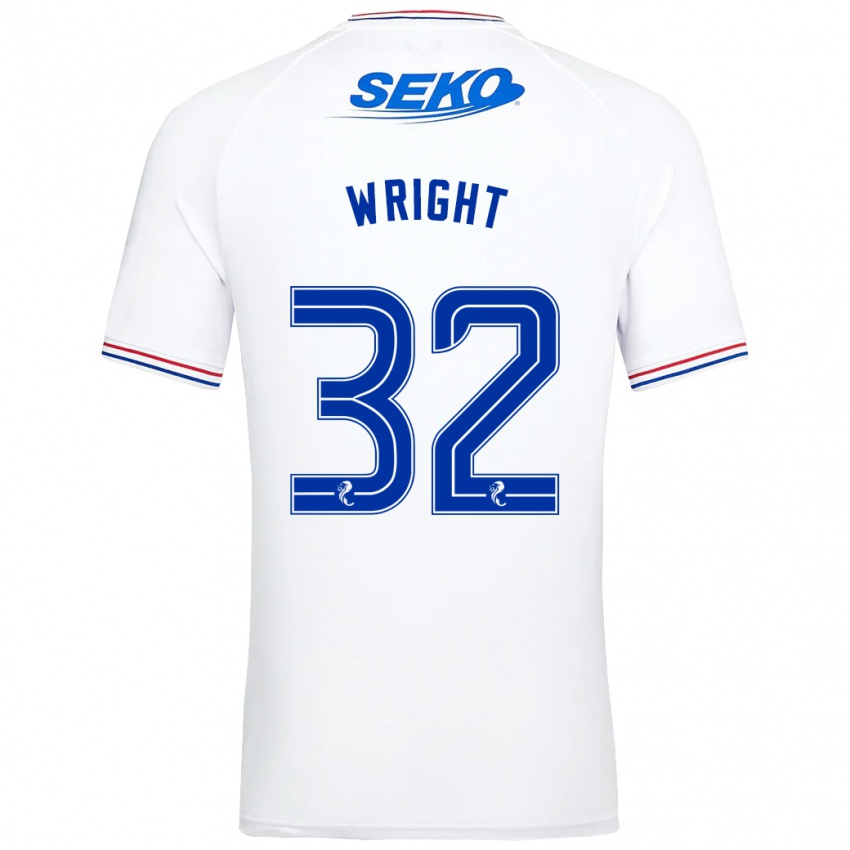 Hombre Camiseta Kieran Wright #32 Blanco 2ª Equipación 2023/24 La Camisa Chile