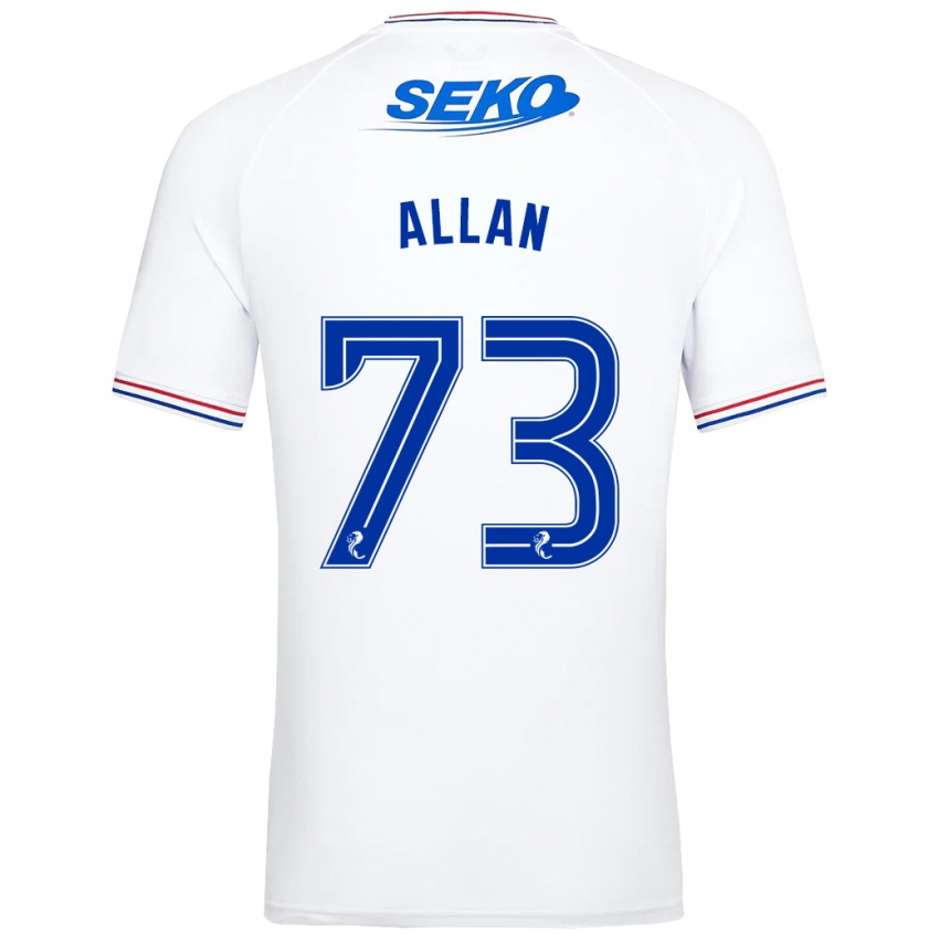 Hombre Camiseta Connor Allan #73 Blanco 2ª Equipación 2023/24 La Camisa Chile