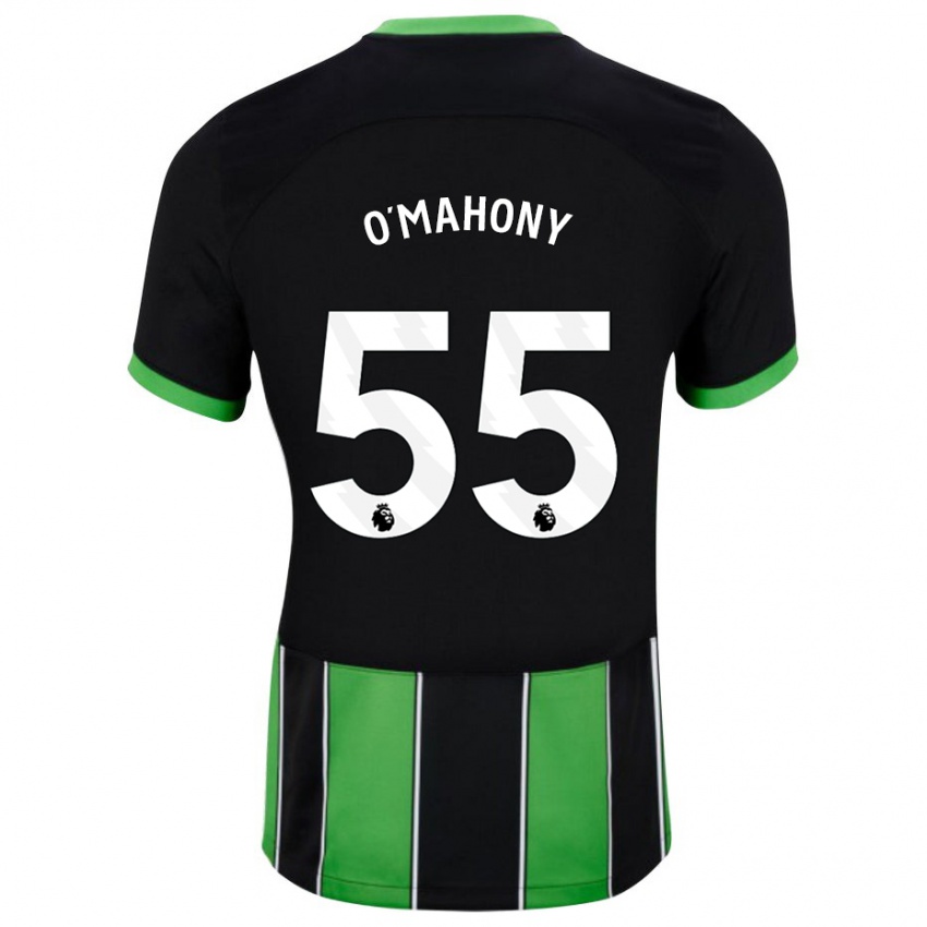 Hombre Camiseta Mark O'mahony #55 Verde Negro 2ª Equipación 2023/24 La Camisa Chile