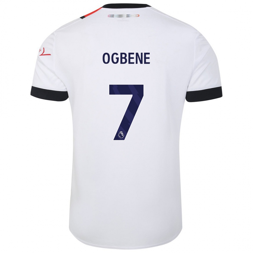 Hombre Camiseta Chiedozie Ogbene #7 Blanco 2ª Equipación 2023/24 La Camisa Chile