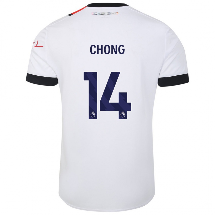 Hombre Camiseta Tahith Chong #14 Blanco 2ª Equipación 2023/24 La Camisa Chile