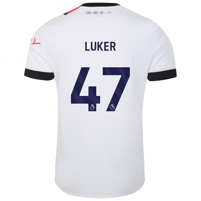 Hombre Camiseta Jayden Luker #47 Blanco 2ª Equipación 2023/24 La Camisa Chile