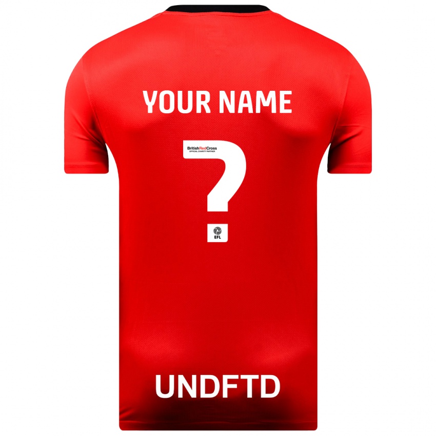 Hombre Camiseta Su Nombre #0 Rojo 2ª Equipación 2023/24 La Camisa Chile