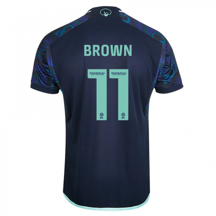 Hombre Camiseta Abbie Brown #11 Azul 2ª Equipación 2023/24 La Camisa Chile