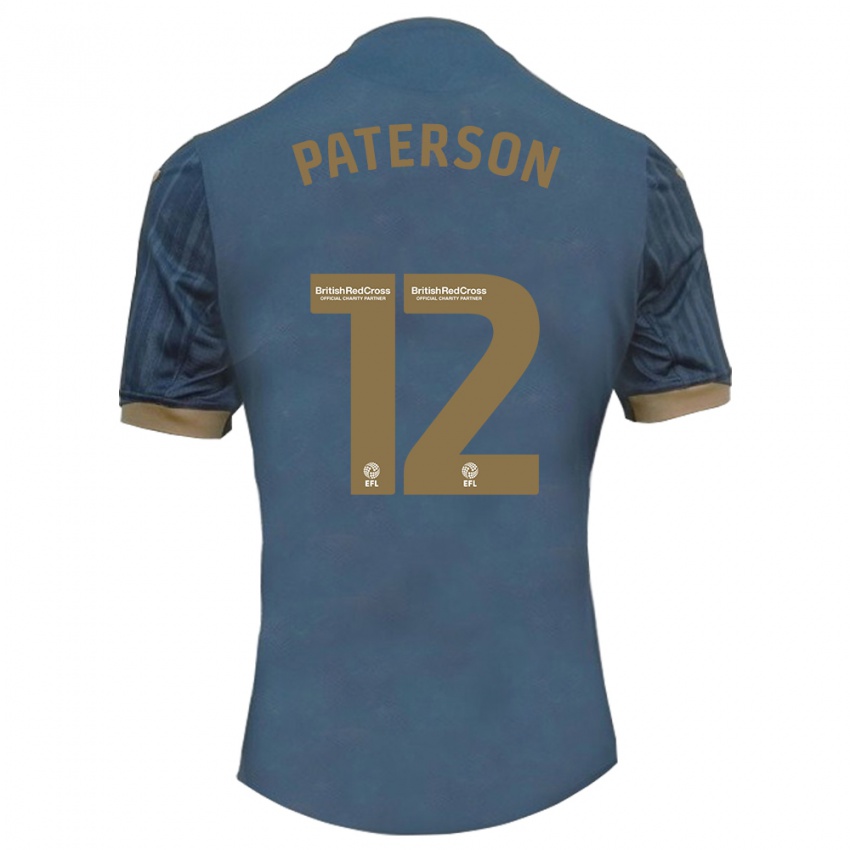 Hombre Camiseta Jamie Paterson #12 Verde Azulado Oscuro 2ª Equipación 2023/24 La Camisa Chile