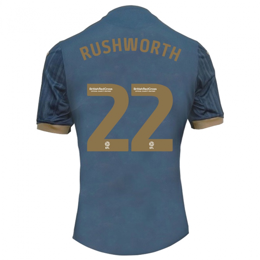 Hombre Camiseta Carl Rushworth #22 Verde Azulado Oscuro 2ª Equipación 2023/24 La Camisa Chile