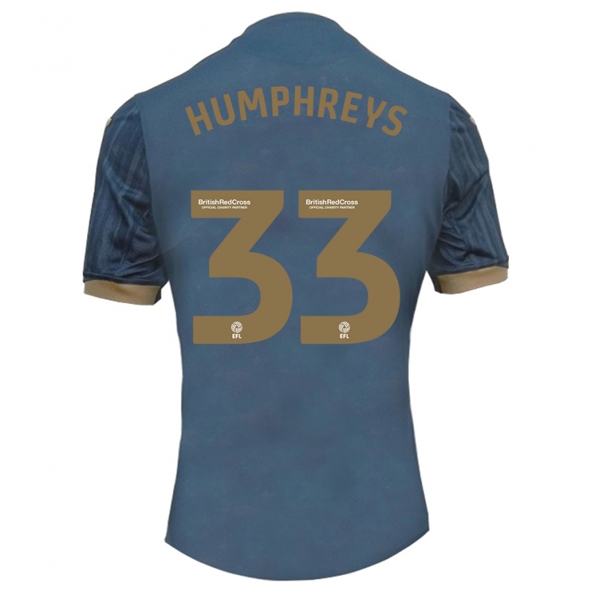 Hombre Camiseta Bashir Humphreys #33 Verde Azulado Oscuro 2ª Equipación 2023/24 La Camisa Chile
