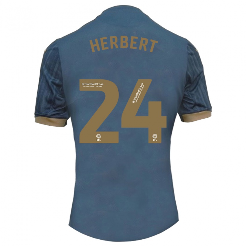 Hombre Camiseta Chelsea Herbert #24 Verde Azulado Oscuro 2ª Equipación 2023/24 La Camisa Chile