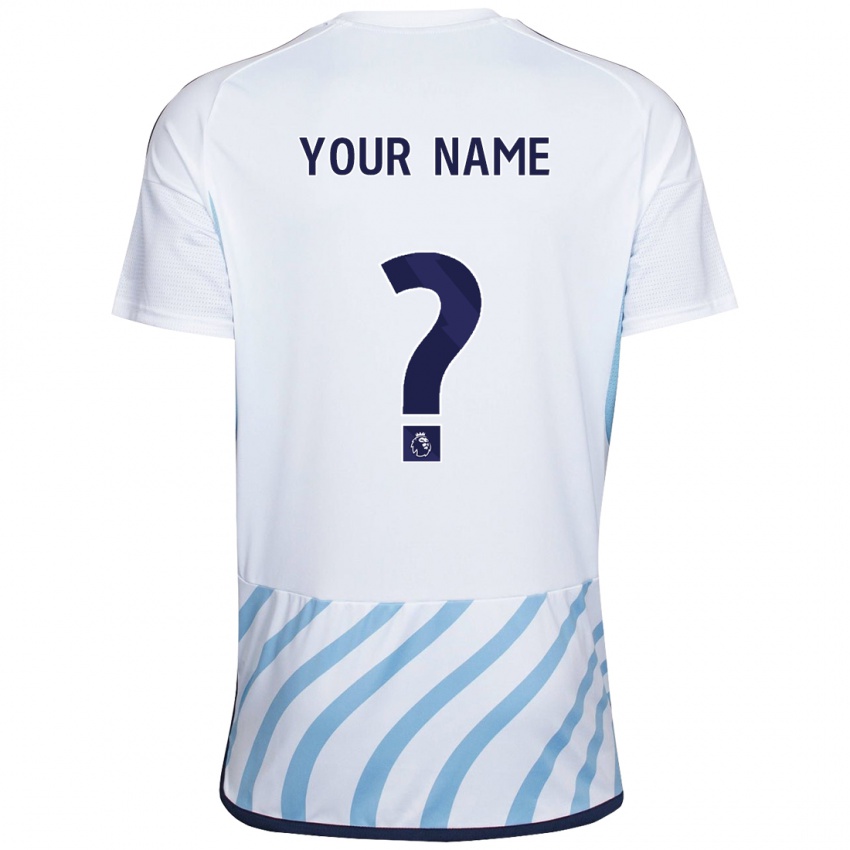 Hombre Camiseta Su Nombre #0 Blanco Azul 2ª Equipación 2023/24 La Camisa Chile