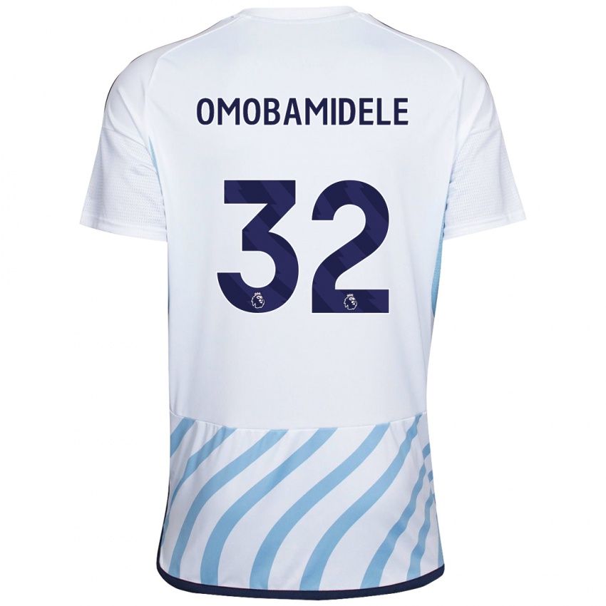 Hombre Camiseta Andrew Omobamidele #32 Blanco Azul 2ª Equipación 2023/24 La Camisa Chile