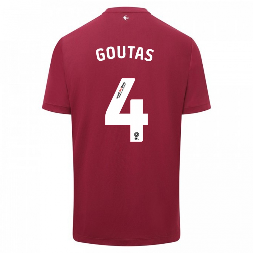 Hombre Camiseta Dimitrios Goutas #4 Rojo 2ª Equipación 2023/24 La Camisa Chile