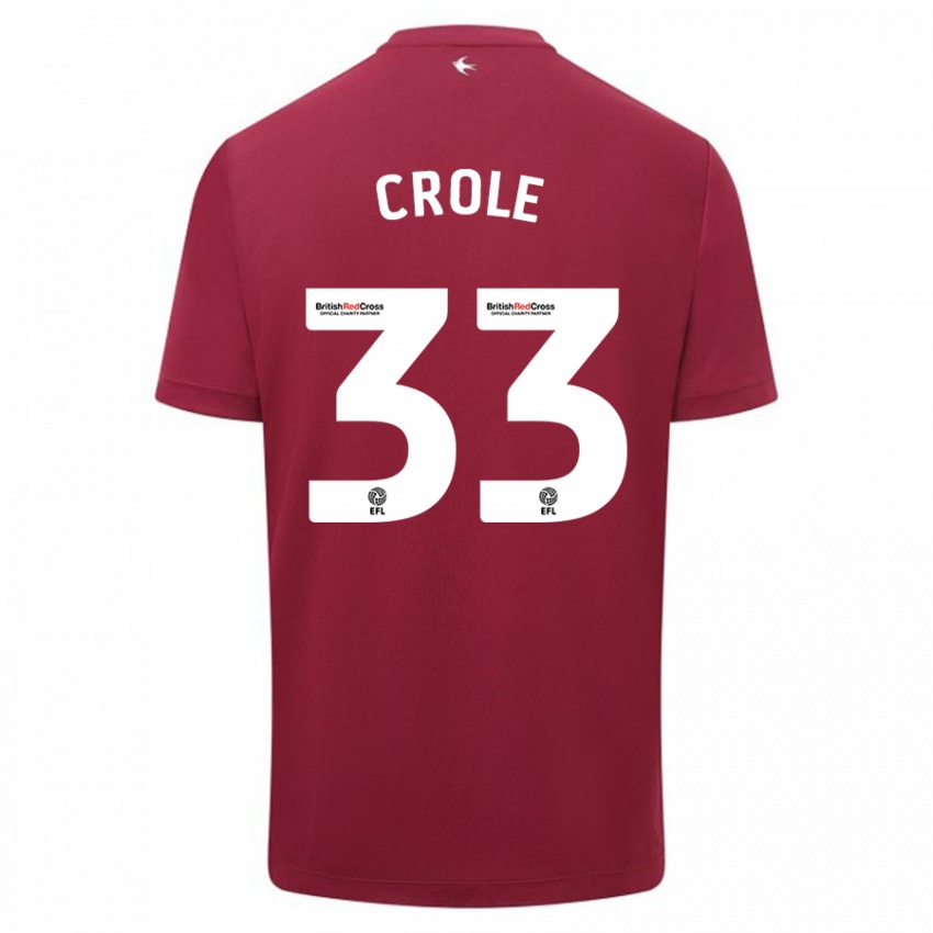 Hombre Camiseta James Crole #33 Rojo 2ª Equipación 2023/24 La Camisa Chile