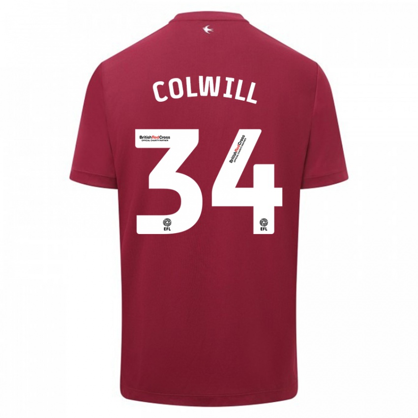 Hombre Camiseta Joel Colwill #34 Rojo 2ª Equipación 2023/24 La Camisa Chile