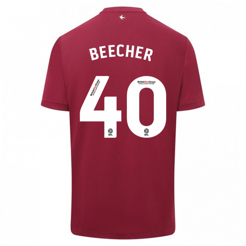 Hombre Camiseta Josh Beecher #40 Rojo 2ª Equipación 2023/24 La Camisa Chile