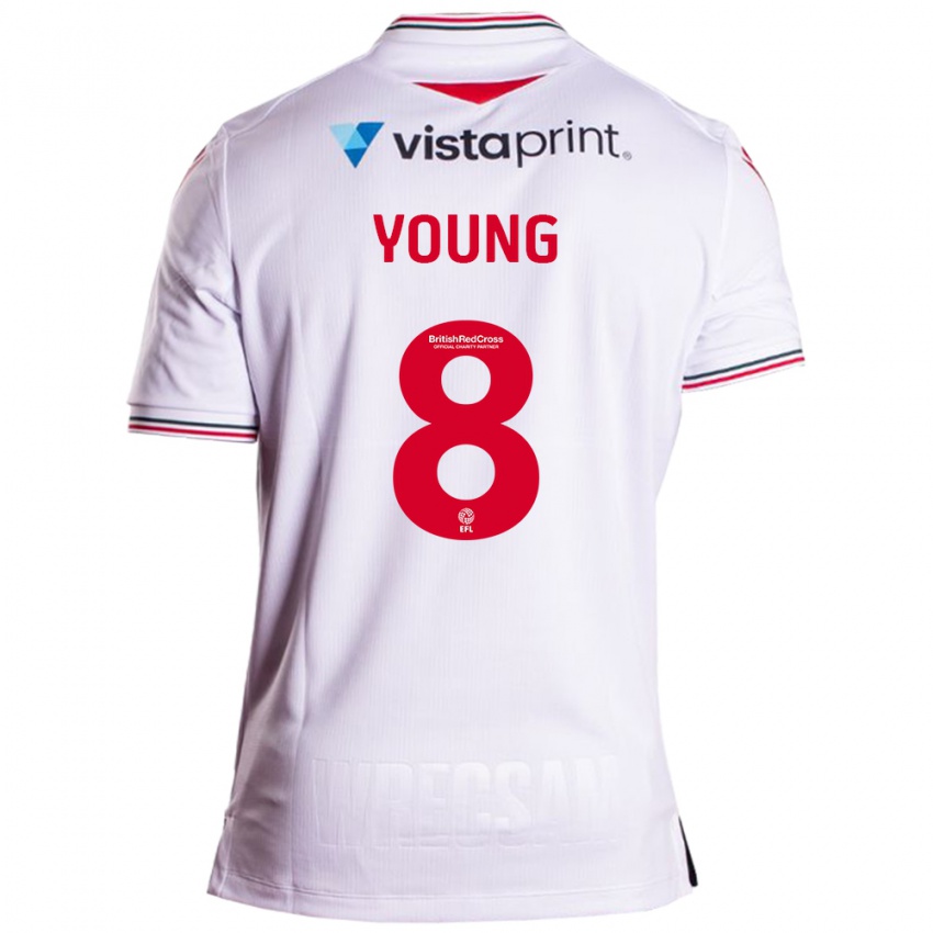 Hombre Camiseta Luke Young #8 Blanco 2ª Equipación 2023/24 La Camisa Chile