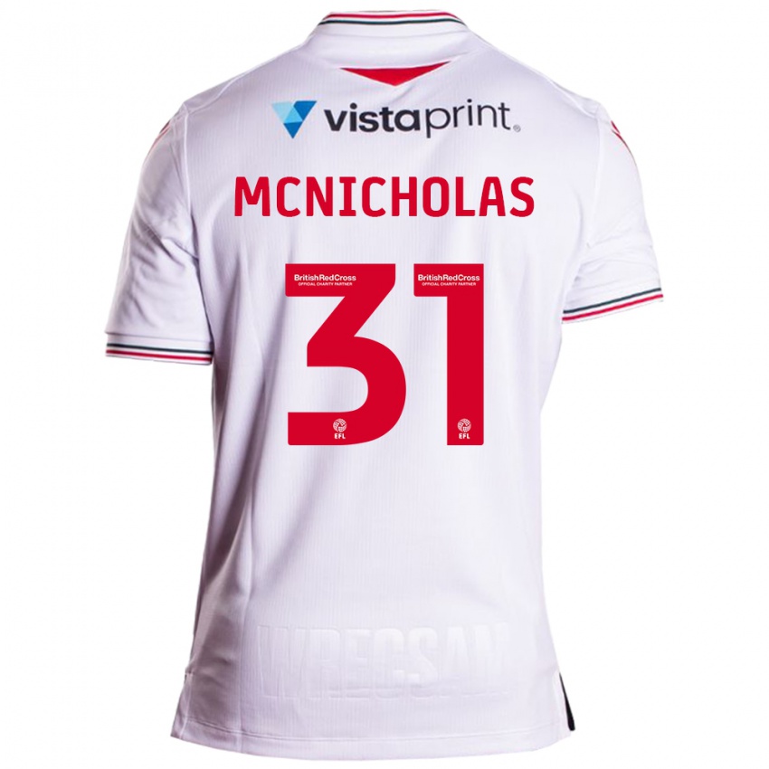 Hombre Camiseta Luke Mcnicholas #31 Blanco 2ª Equipación 2023/24 La Camisa Chile