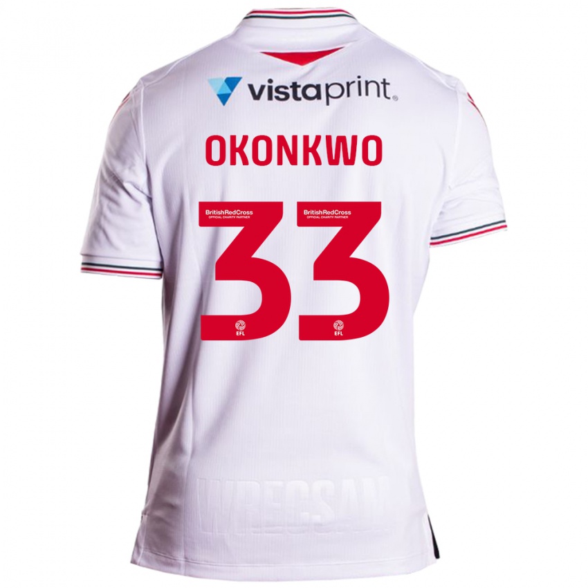 Hombre Camiseta Arthur Okonkwo #33 Blanco 2ª Equipación 2023/24 La Camisa Chile