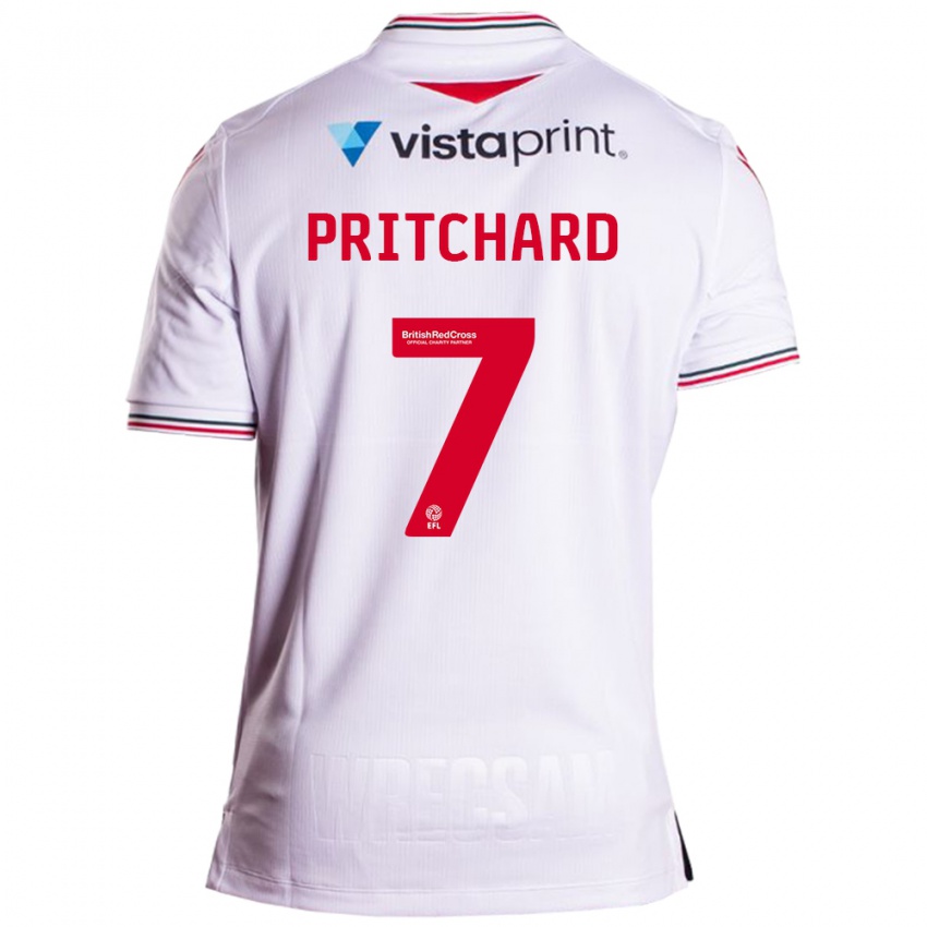 Hombre Camiseta Rebecca Pritchard #7 Blanco 2ª Equipación 2023/24 La Camisa Chile