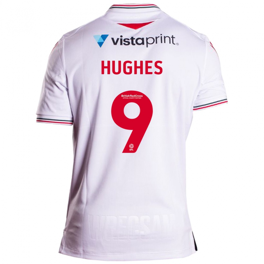 Hombre Camiseta Rosie Hughes #9 Blanco 2ª Equipación 2023/24 La Camisa Chile