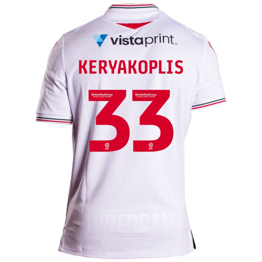 Hombre Camiseta Hannah Keryakoplis #33 Blanco 2ª Equipación 2023/24 La Camisa Chile