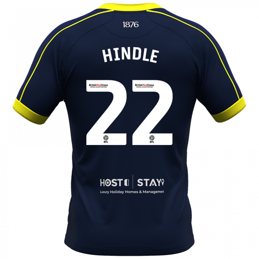 Hombre Camiseta Rachel Hindle #22 Armada 2ª Equipación 2023/24 La Camisa Chile