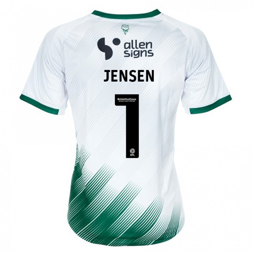 Hombre Camiseta Lukas Jensen #1 Blanco 2ª Equipación 2023/24 La Camisa Chile