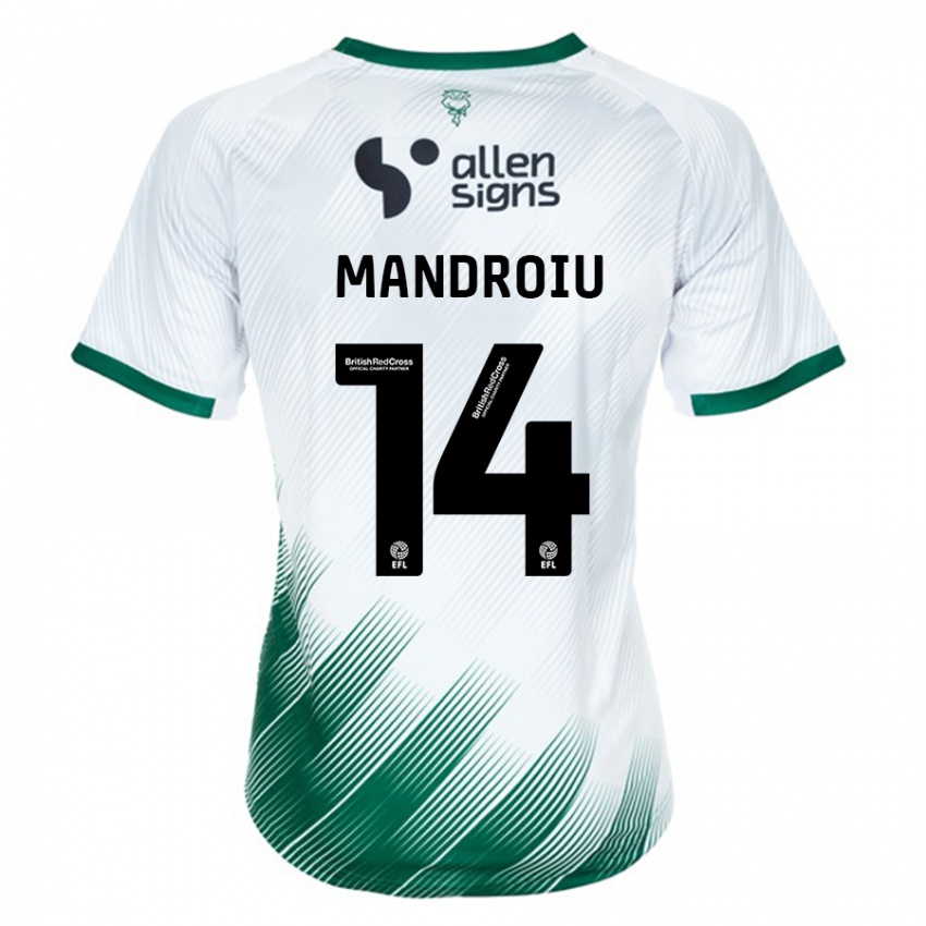 Hombre Camiseta Daniel Mandroiu #14 Blanco 2ª Equipación 2023/24 La Camisa Chile