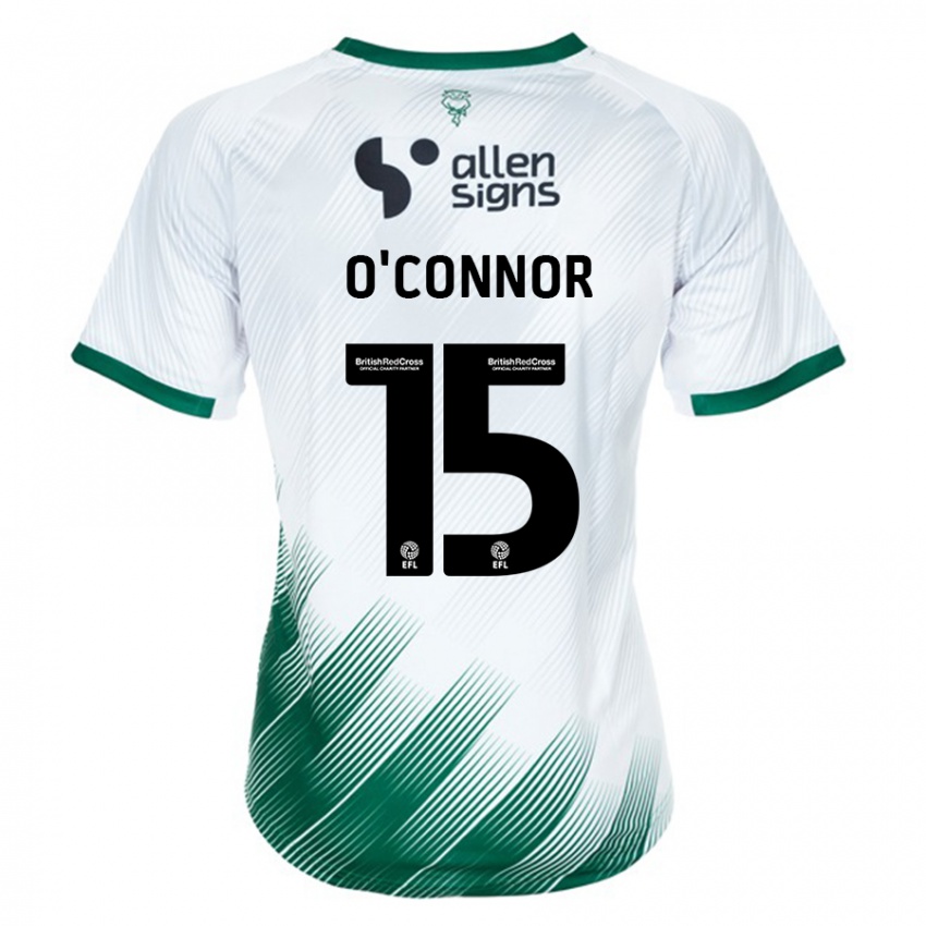 Hombre Camiseta Paudie O'connor #15 Blanco 2ª Equipación 2023/24 La Camisa Chile