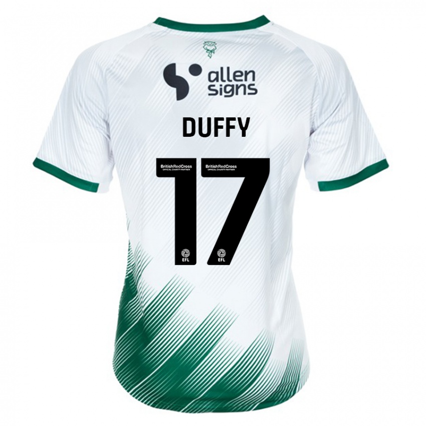 Hombre Camiseta Dylan Duffy #17 Blanco 2ª Equipación 2023/24 La Camisa Chile