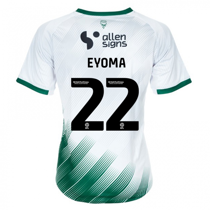 Hombre Camiseta Timothy Eyoma #22 Blanco 2ª Equipación 2023/24 La Camisa Chile