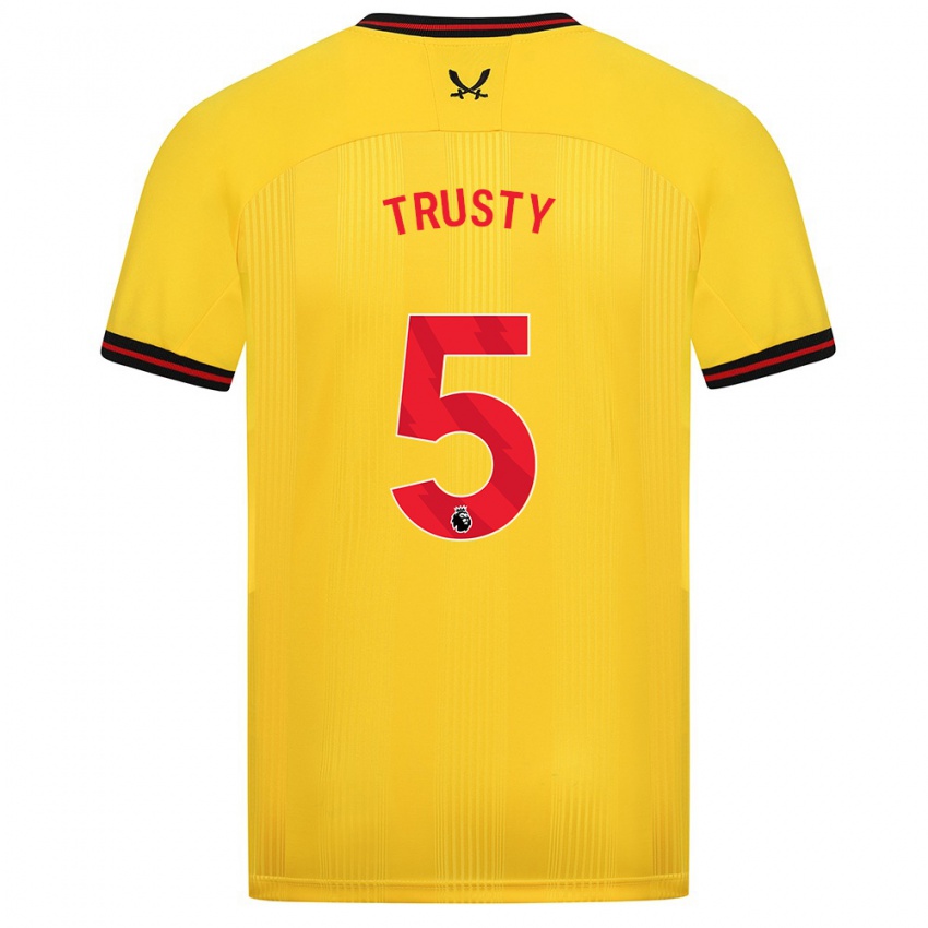 Hombre Camiseta Auston Trusty #5 Amarillo 2ª Equipación 2023/24 La Camisa Chile