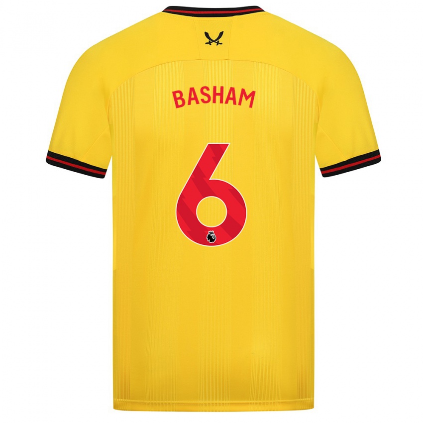 Hombre Camiseta Chris Basham #6 Amarillo 2ª Equipación 2023/24 La Camisa Chile