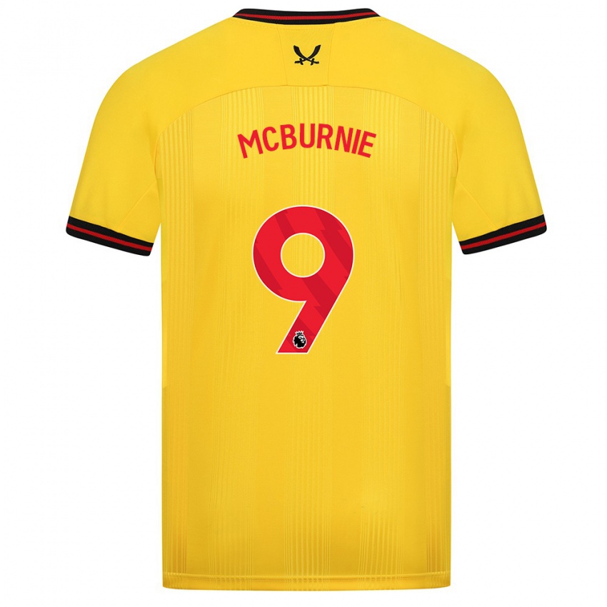 Hombre Camiseta Oli Mcburnie #9 Amarillo 2ª Equipación 2023/24 La Camisa Chile