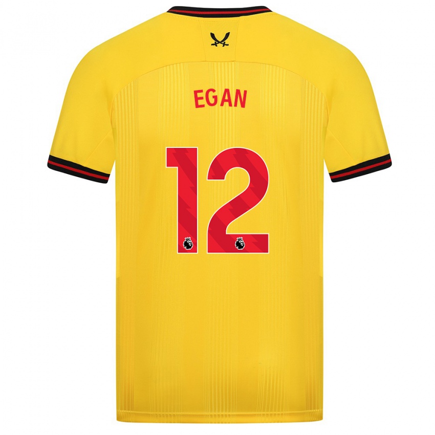 Hombre Camiseta John Egan #12 Amarillo 2ª Equipación 2023/24 La Camisa Chile