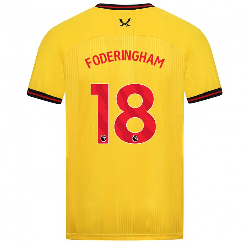Hombre Camiseta Wes Foderingham #18 Amarillo 2ª Equipación 2023/24 La Camisa Chile