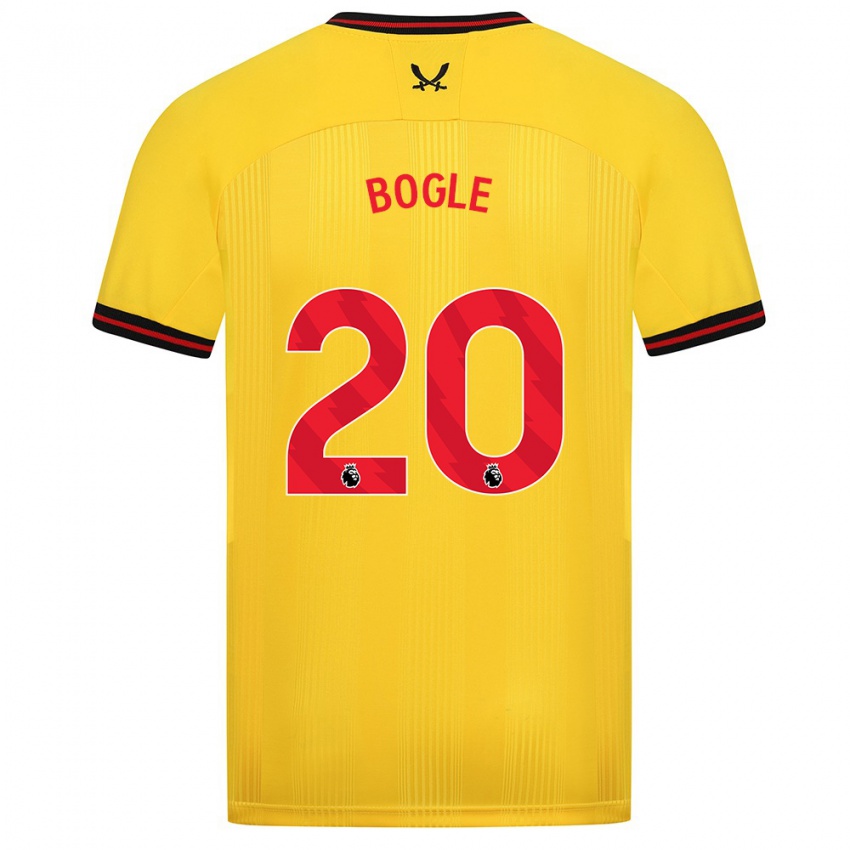 Hombre Camiseta Jayden Bogle #20 Amarillo 2ª Equipación 2023/24 La Camisa Chile