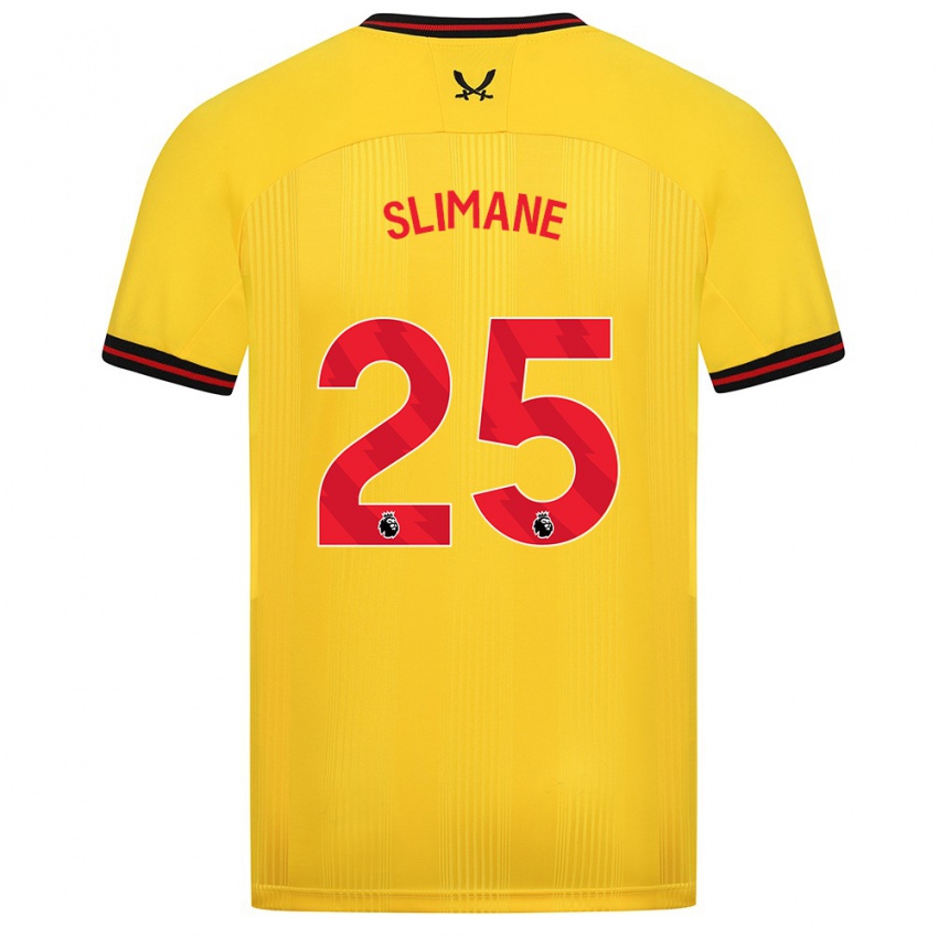 Hombre Camiseta Anis Slimane #25 Amarillo 2ª Equipación 2023/24 La Camisa Chile